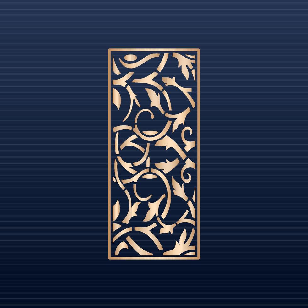 colección de invitaciones con corte láser - colección de patrones de adornos islámicos dorados - conjunto de paneles ornamentales cuadrados cortados con láser. Mueble calado pantalla. diseño de metal, talla de madera - vector