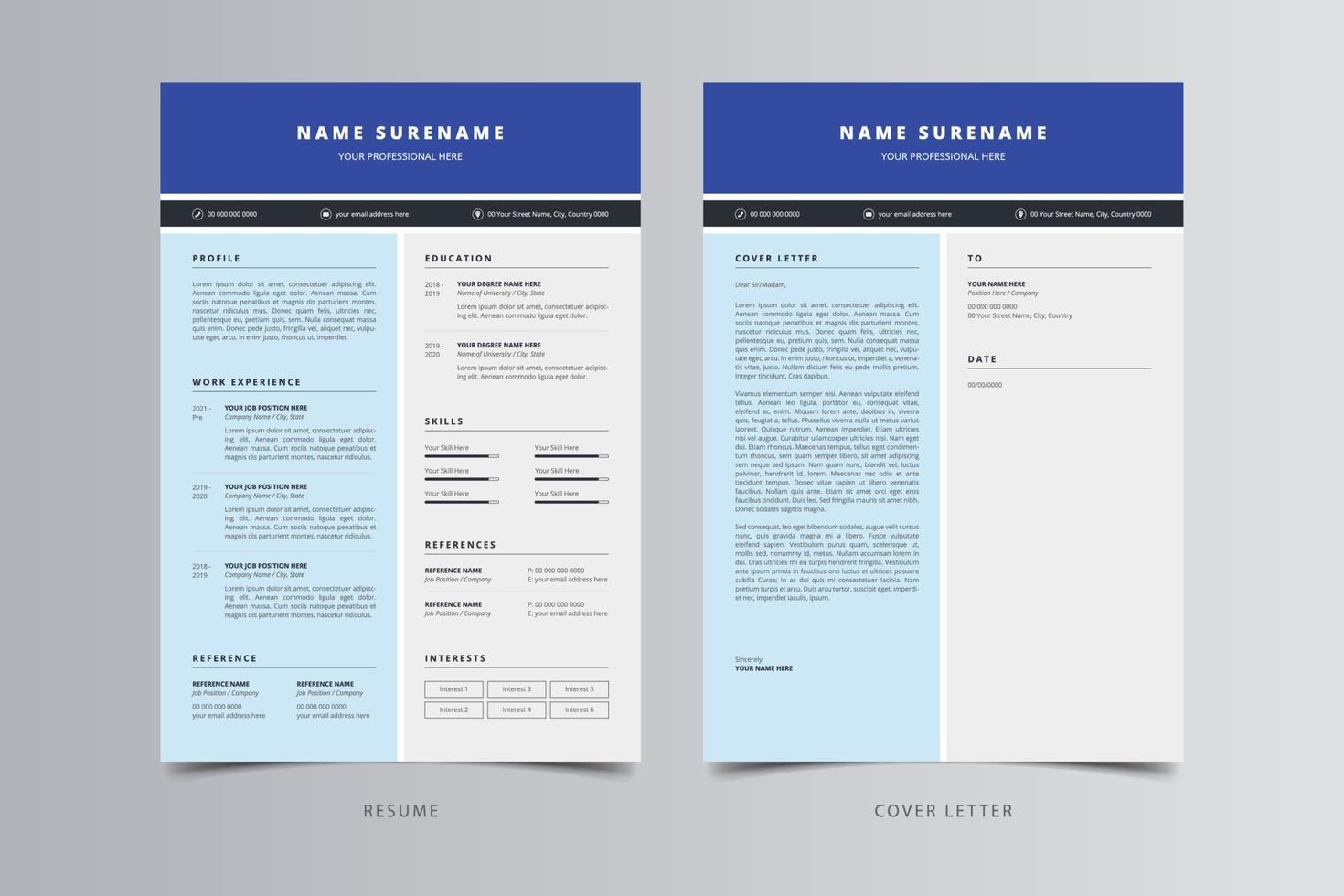 Resume Template, Professional Modern Resume Template, CV Template vector