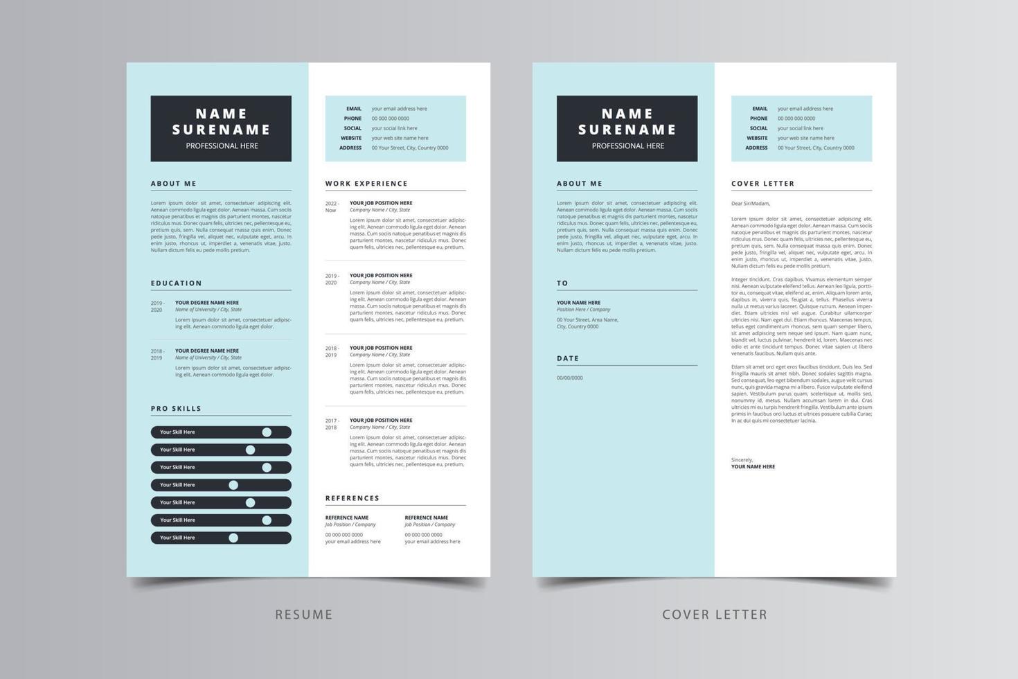 Resume Template, Professional Modern Resume Template, CV Template vector