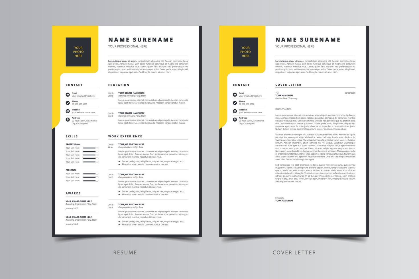 Resume Template, Professional Modern Resume Template, CV Template vector
