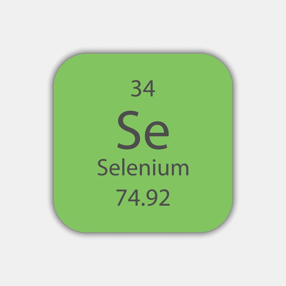 Selenium symbol. Chemical element of the periodic table. Vector illustration.