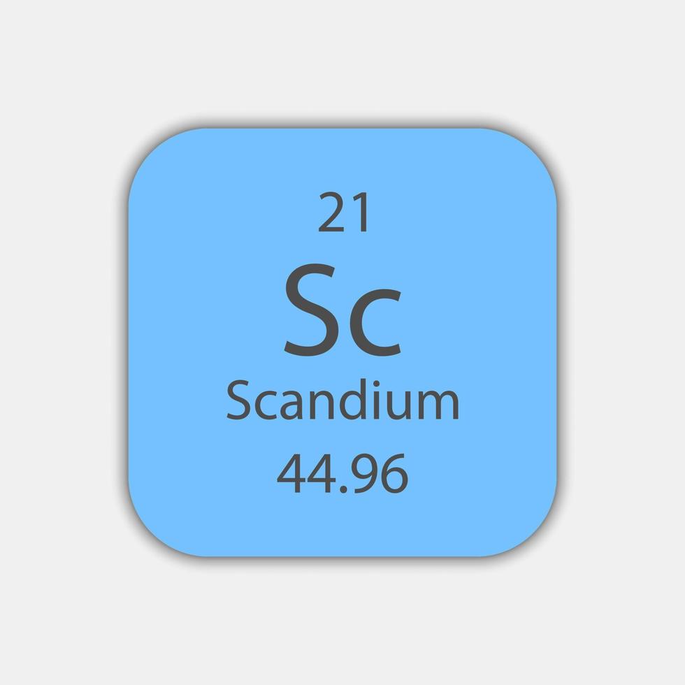 Scandium symbol. Chemical element of the periodic table. Vector illustration.