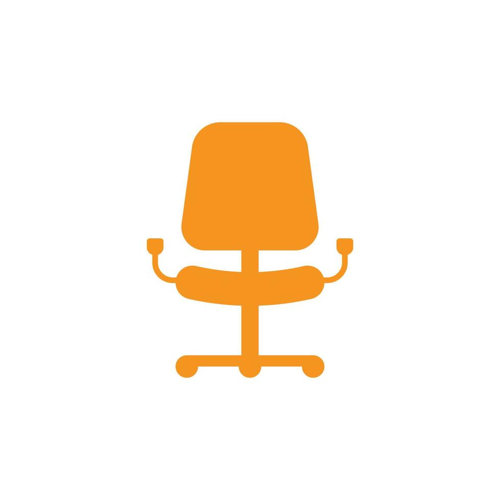 eps10 vector naranja sillón abstracto icono o logotipo aislado sobre fondo blanco. símbolo de escritorio o silla de oficina en un estilo moderno y sencillo para el diseño de su sitio web y aplicación móvil