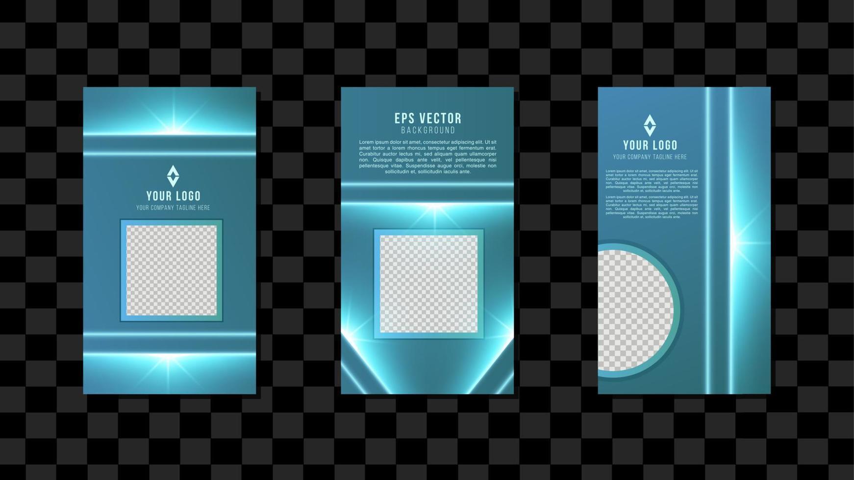 Trendy green turquoise editable template for social networks stories, vector illustration. Design backgrounds for social media.