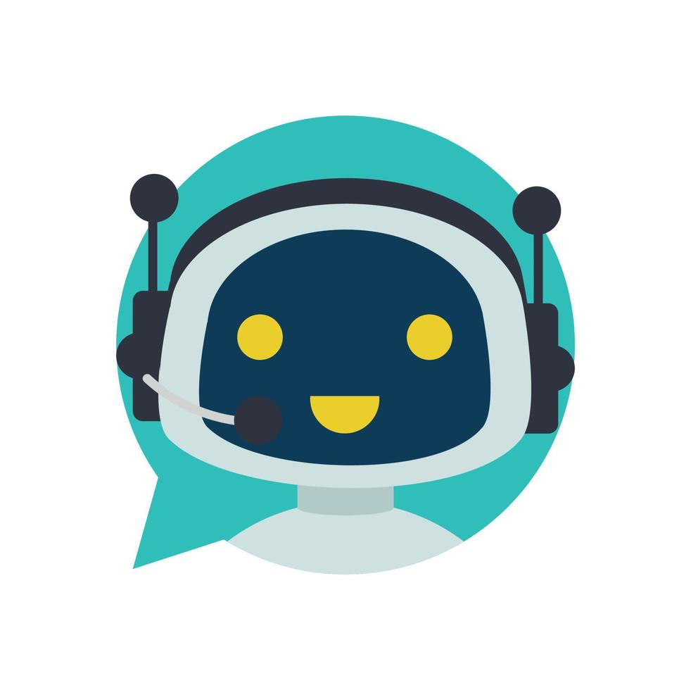 robot chat bot sign for support service vector