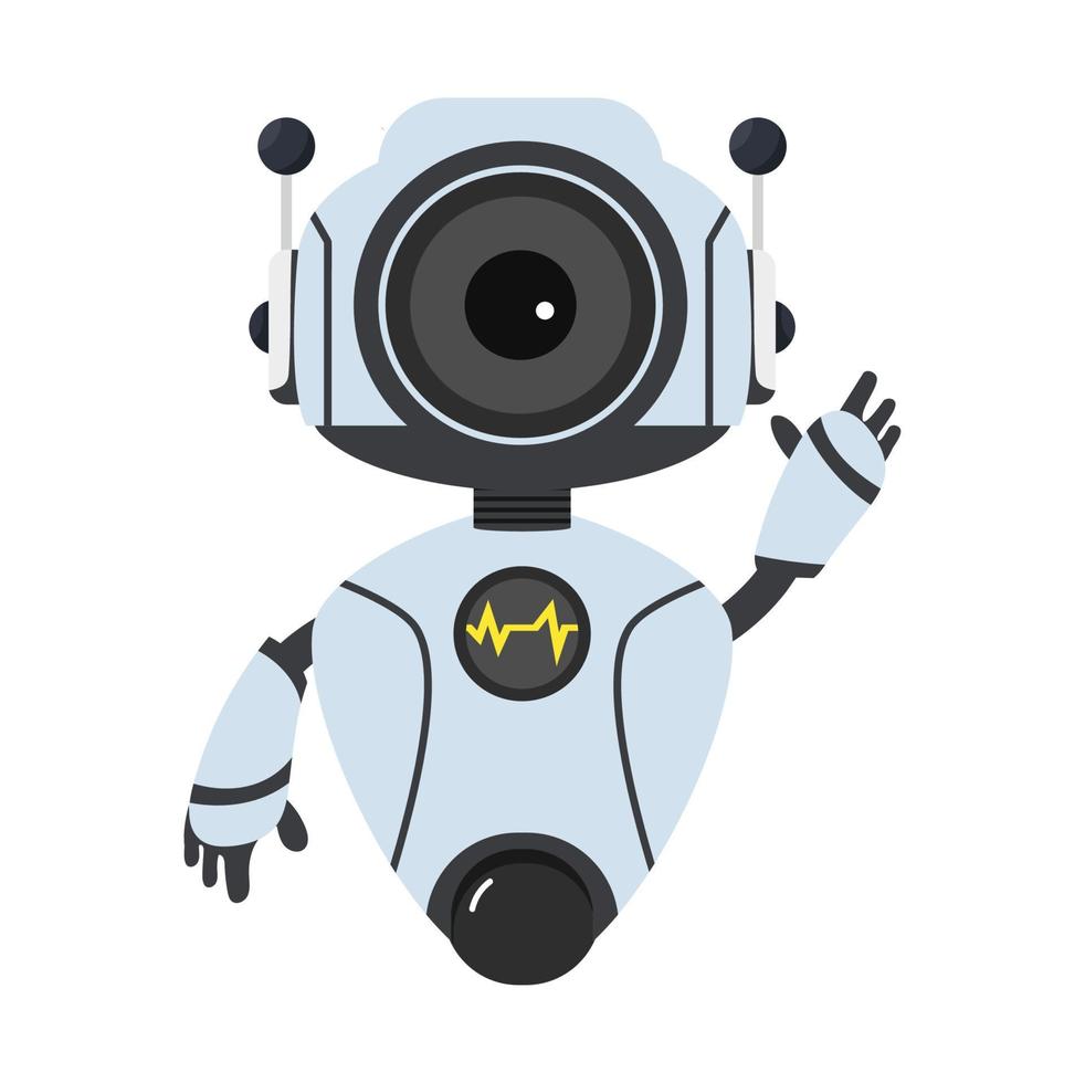 Cute Ai robot cartoon sign vector