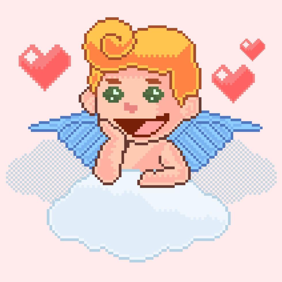 Baby angel love pixel art style edition 3 vector