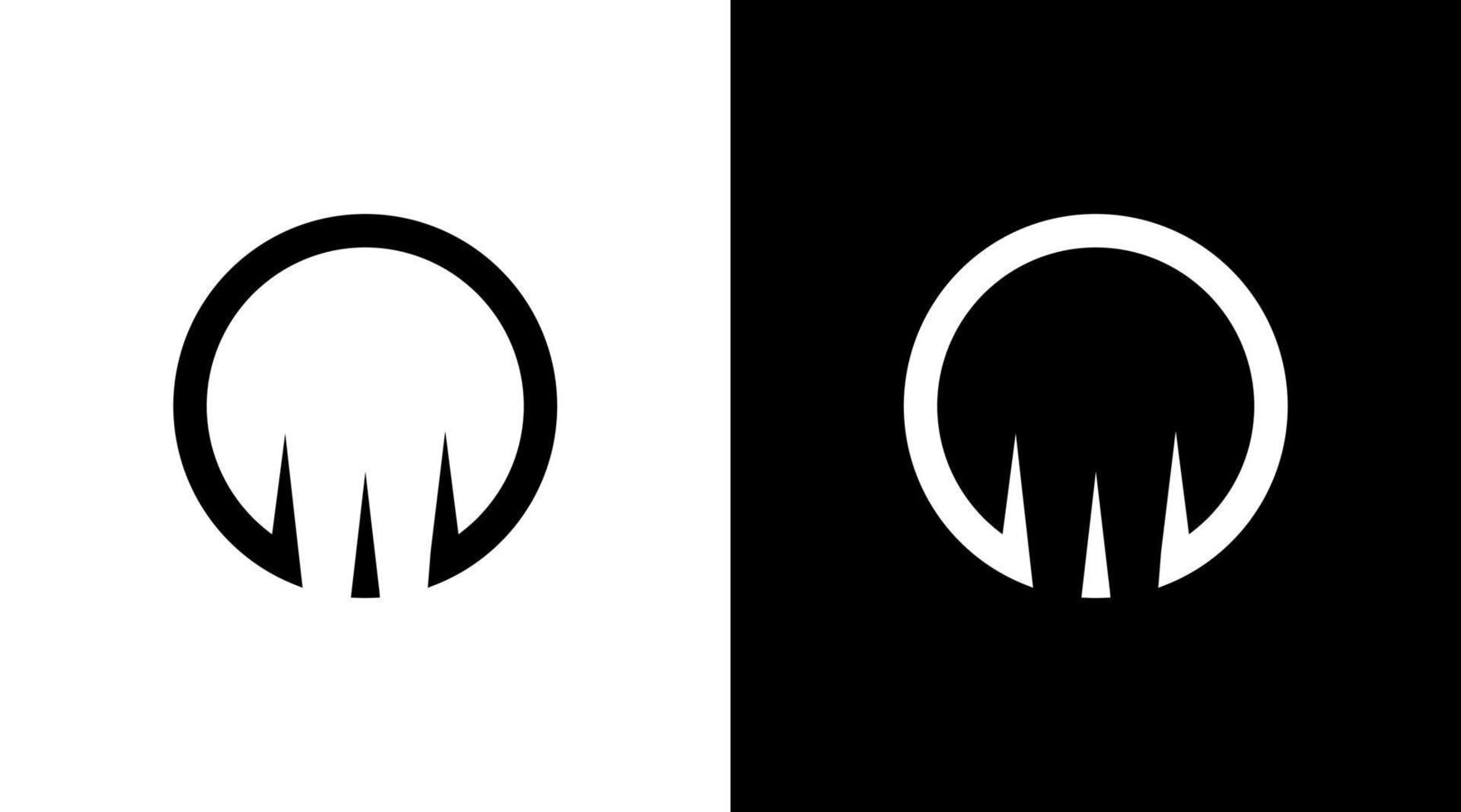 circle logo monogram abstract black and white icon illustration style Designs templates vector