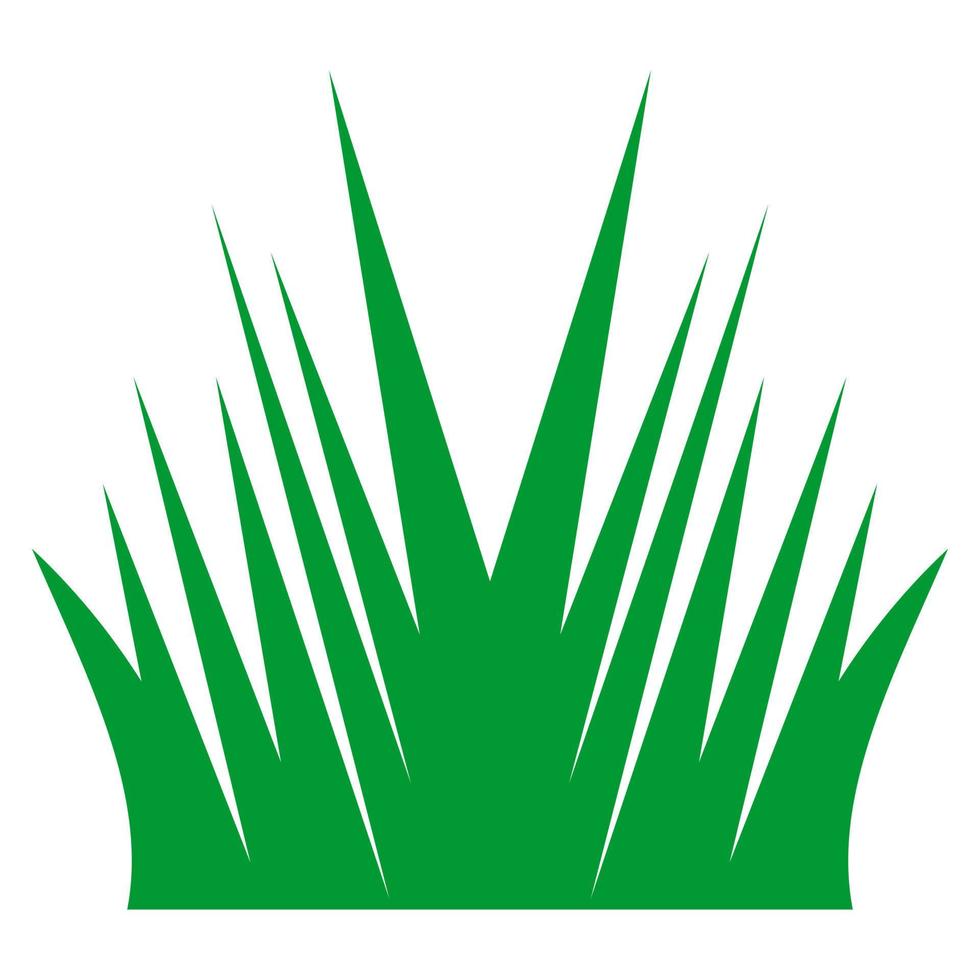vector de diseño de logotipo de icono de hierba verde