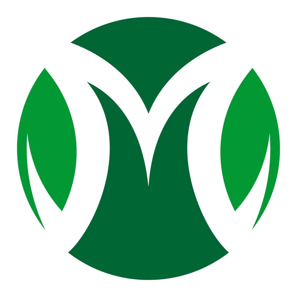 Green M lettermark logo icon vector template.