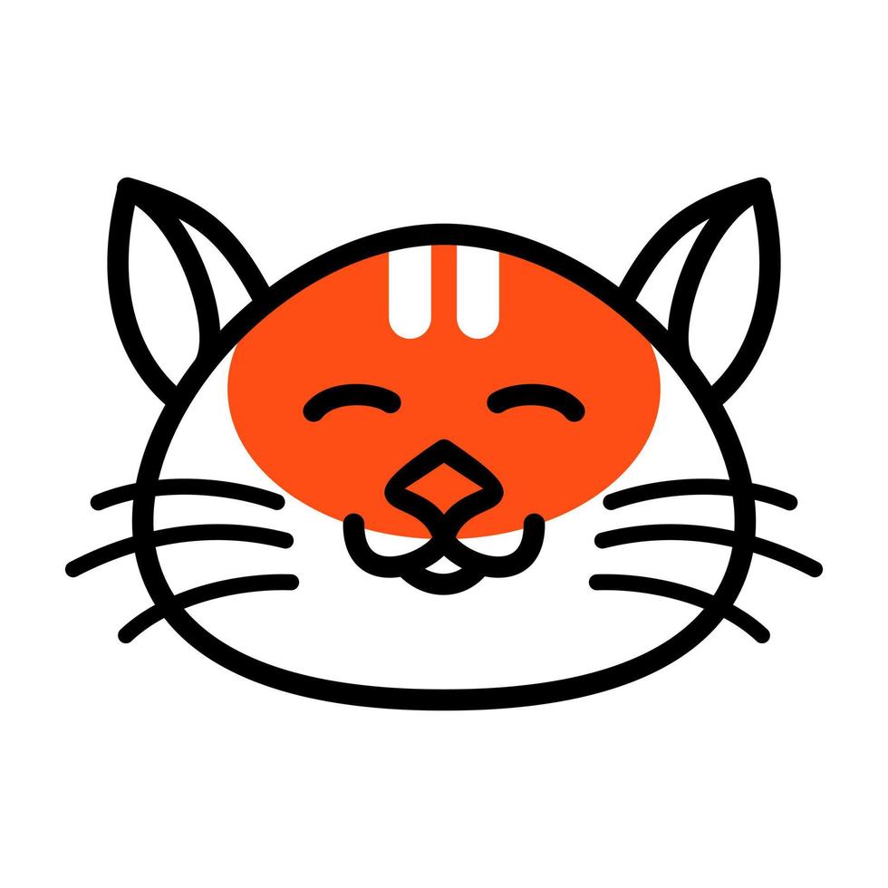 Cute cat face lineart icon design vector