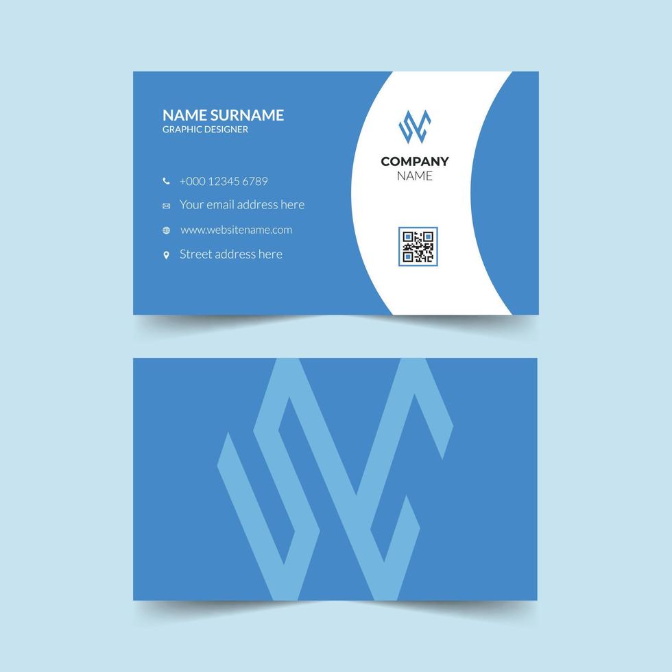 Creative clean business card template design. Name card design. Stationery vector design