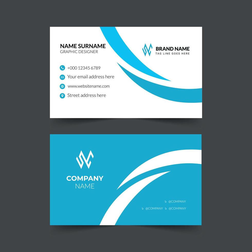 Creative clean business card template design. Name card design. Stationery vector design