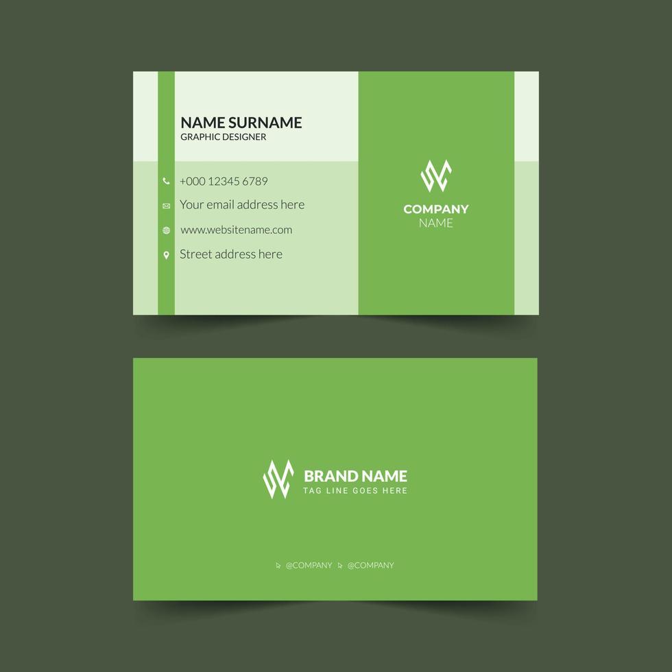 Creative clean business card template design. Name card design. Stationery vector design