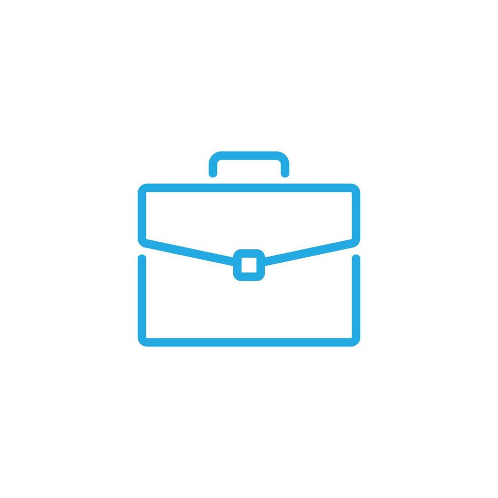 eps10 vector azul maletín icono de arte de línea abstracta o logotipo aislado sobre fondo blanco. símbolo de contorno de bolsa o cartera en un estilo moderno y sencillo y plano para el diseño de su sitio web y aplicación móvil