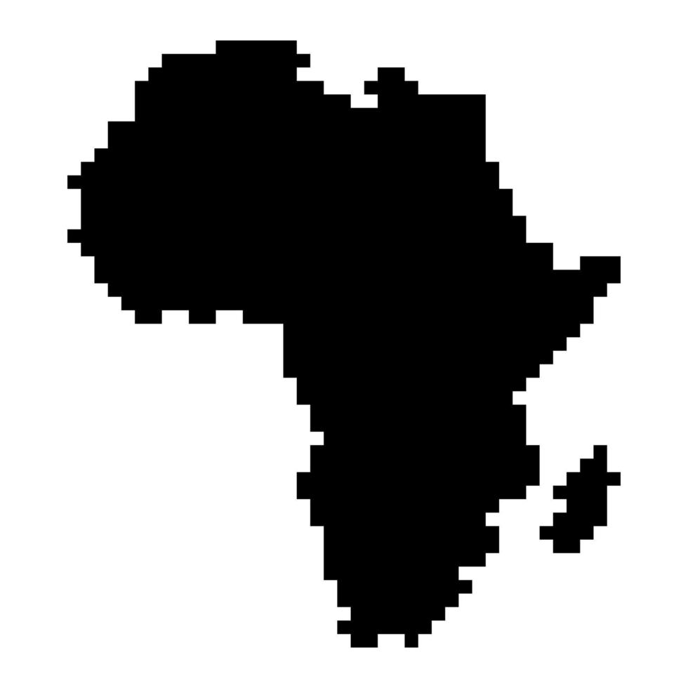 Pixel map of Africa. Vector illustration.