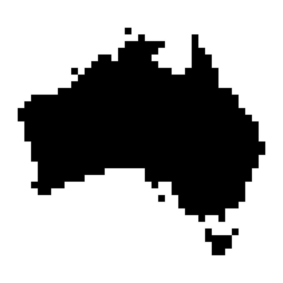 Pixel map of Australia. Vector illustration.