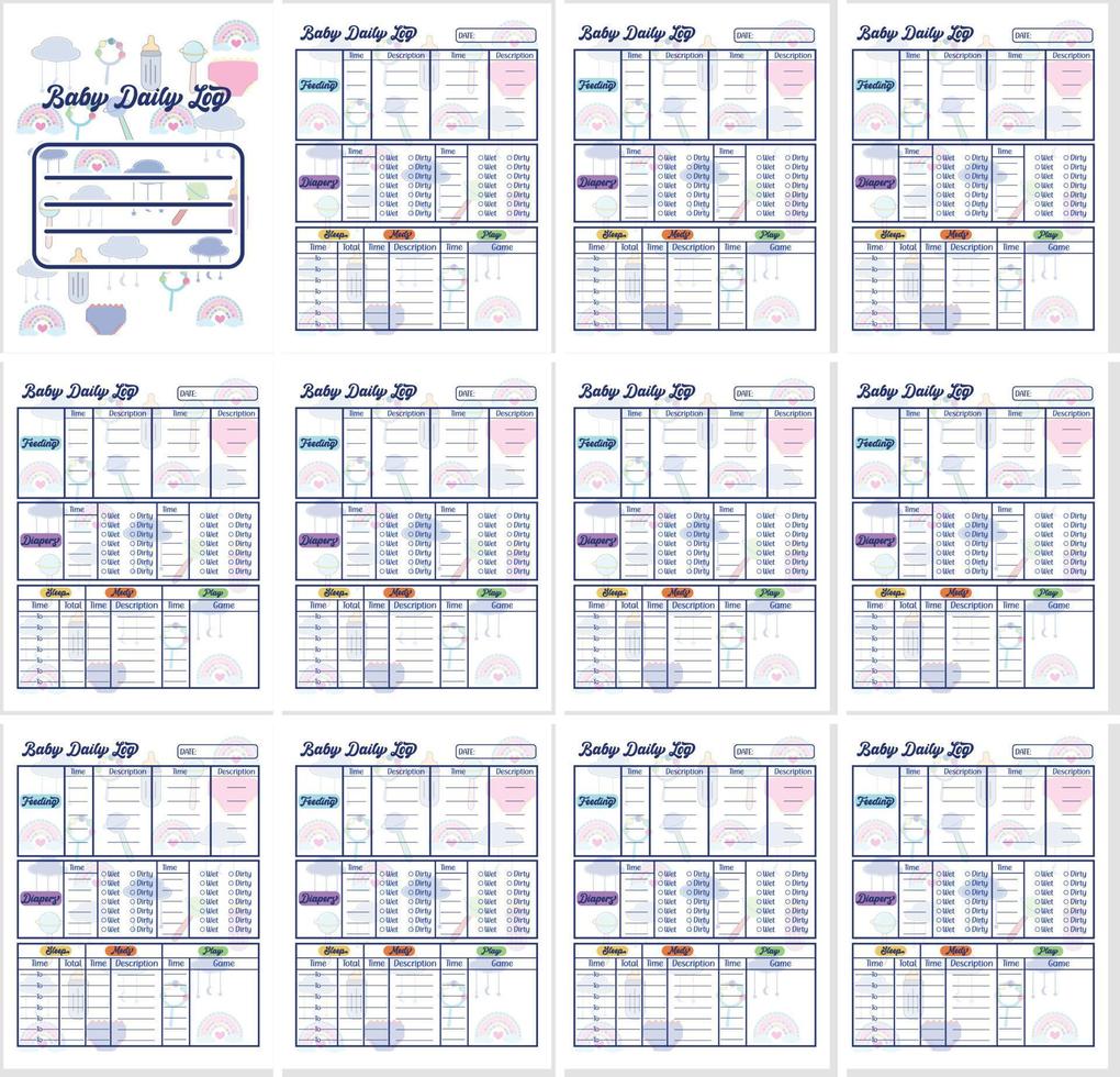 Baby Daily Log vector