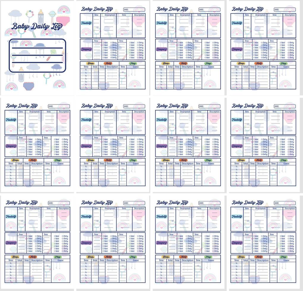 Baby Daily Log vector