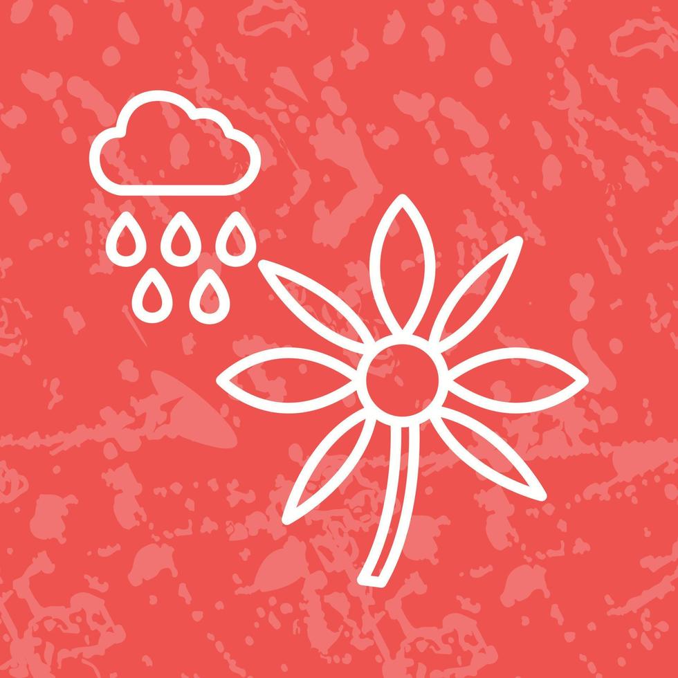 Flower with rain Vector Icon