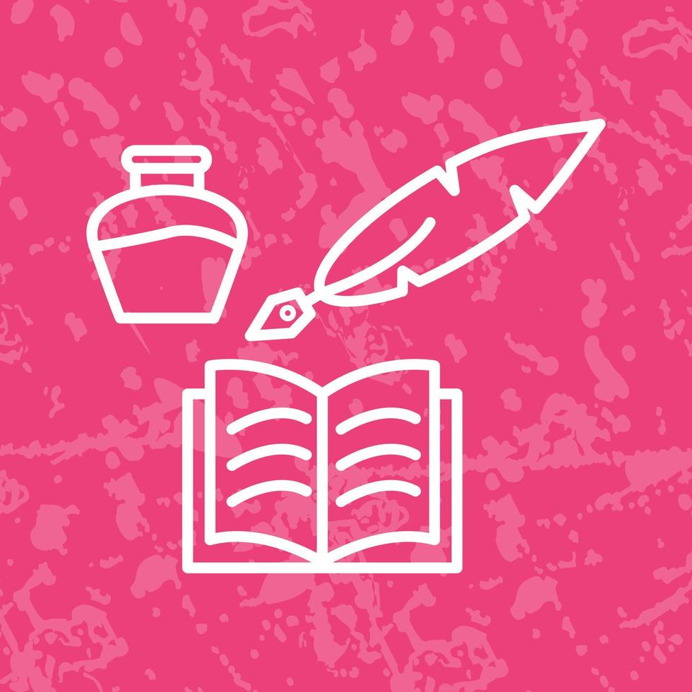 Unique Quill and Book Vector Icon