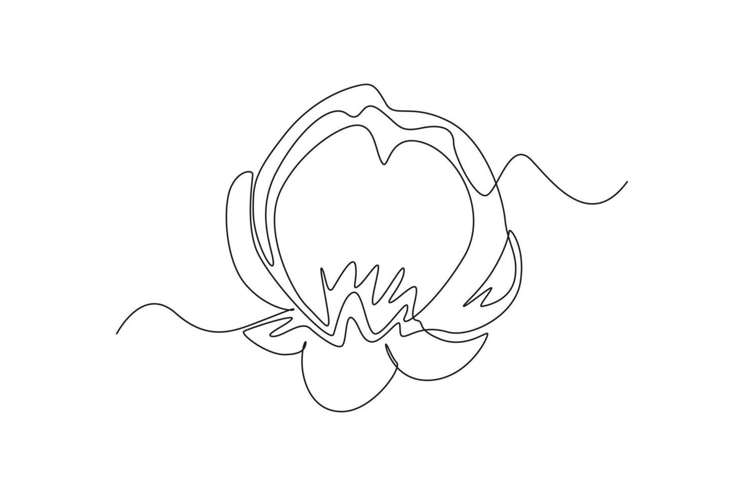 Single one line drawing floral buds Sakura. Cherry blossom concept. Continuous line draw design graphic vector illustration.