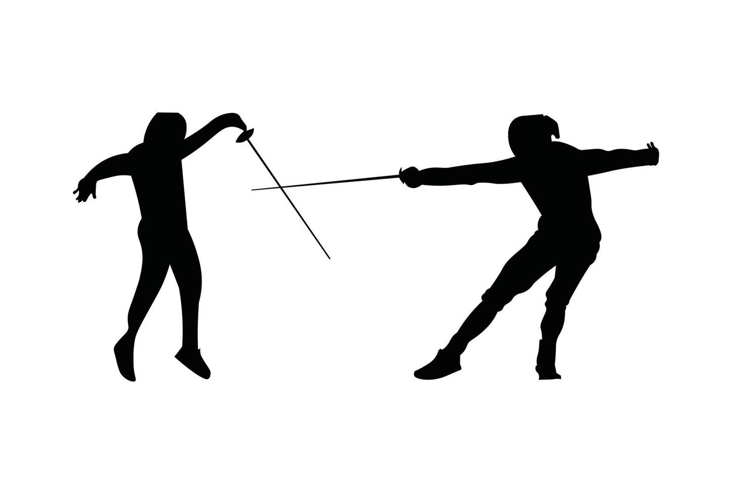 Fencing silhouette vector illustration