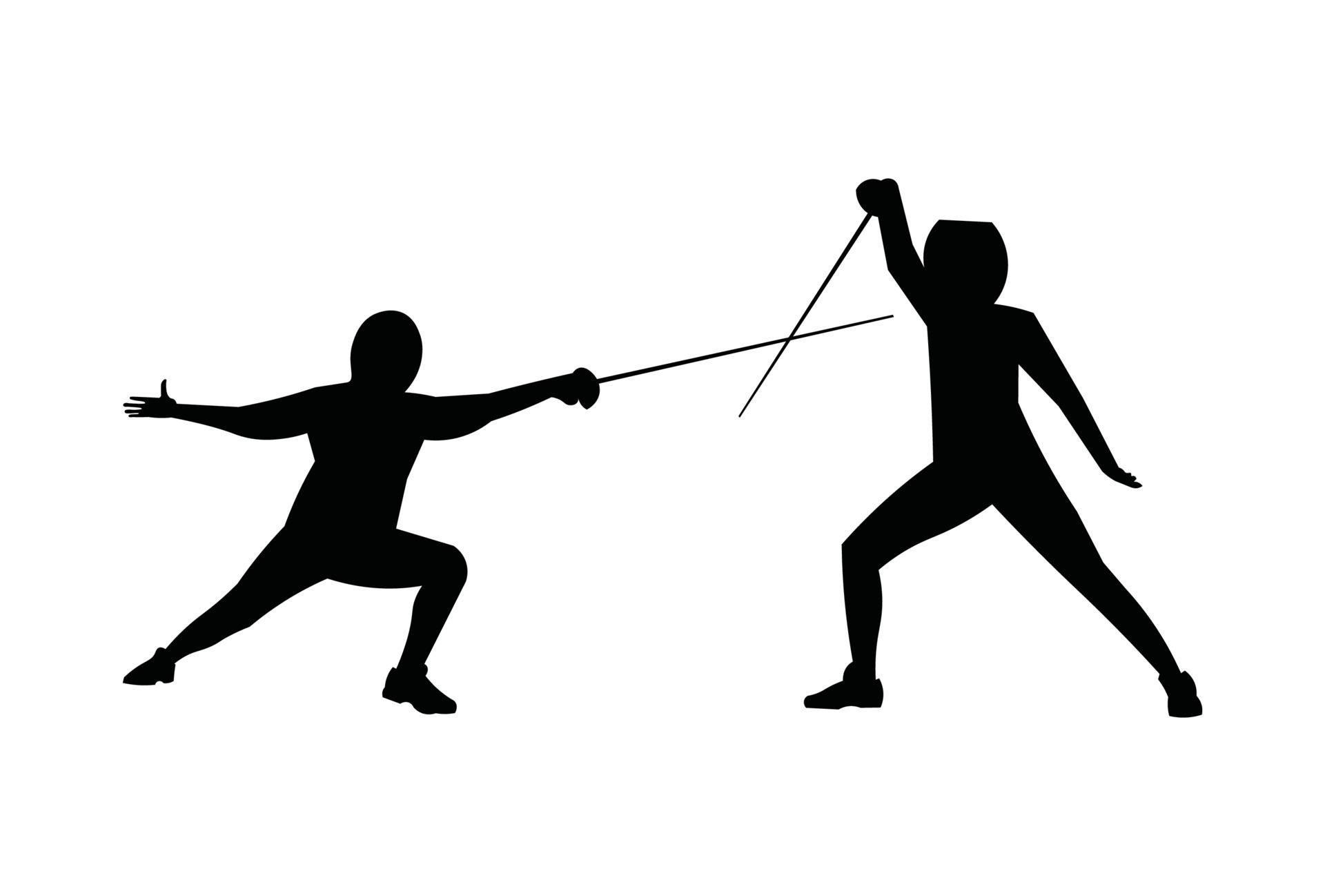 Fencing silhouette vector illustration 19510819 Vector Art at Vecteezy