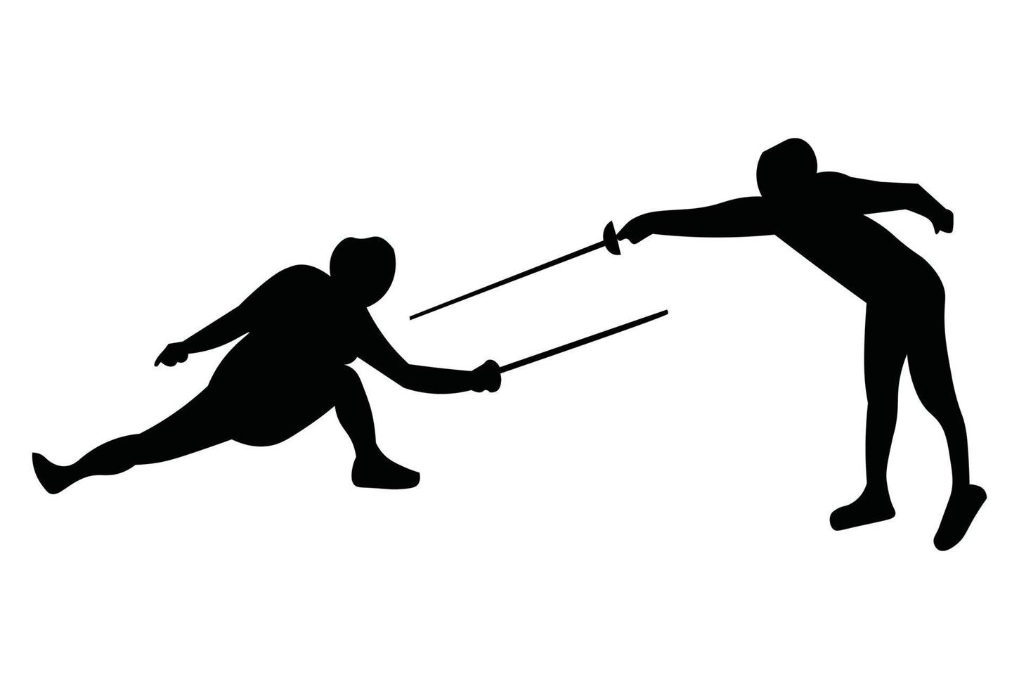 Fencing silhouette vector illustration