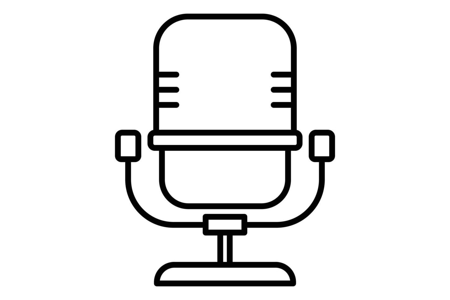 Microphone icon illustration. icon related to multimedia. Line icon style. Simple vector design editable