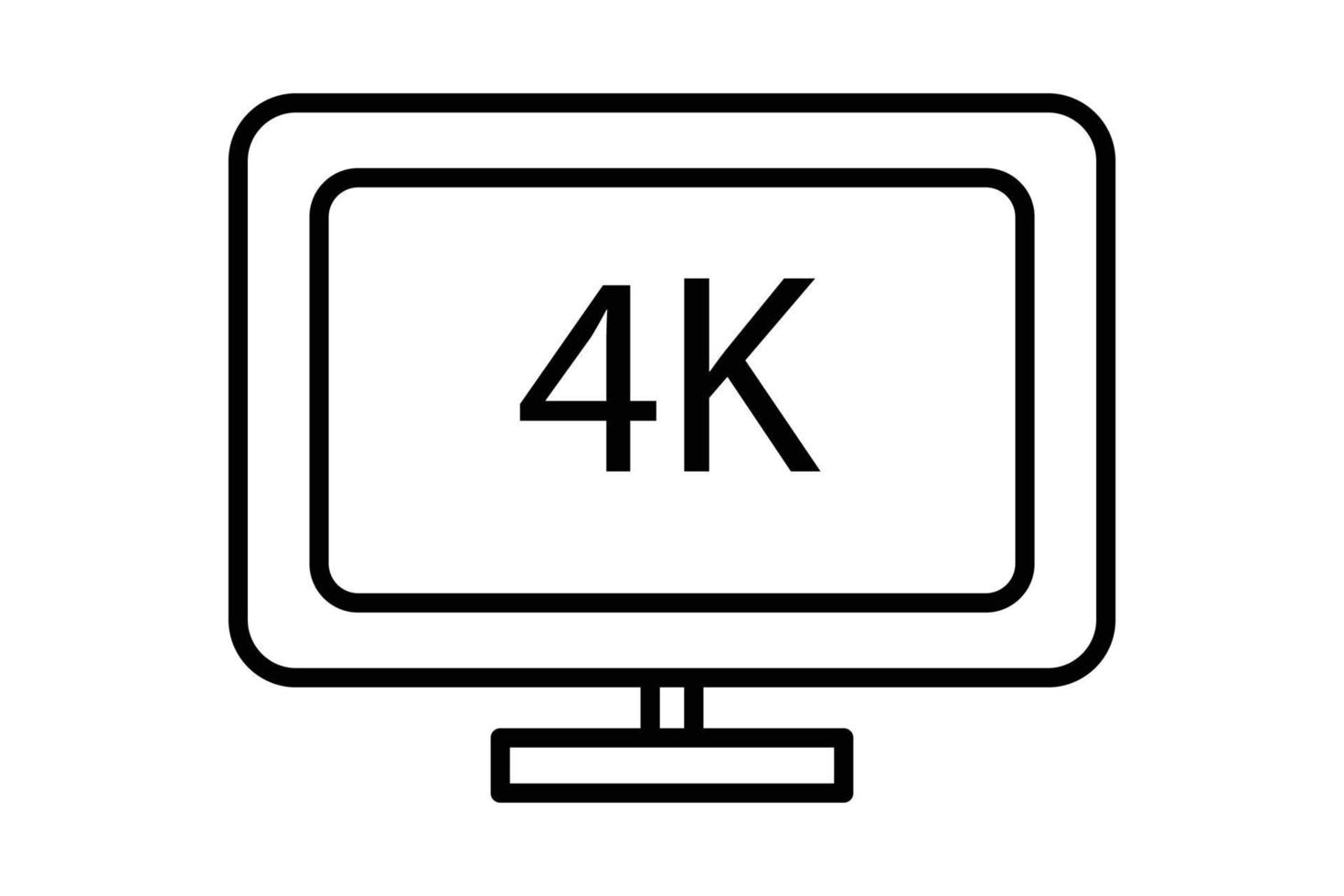 4K monitor screen icon illustration. icon related to multimedia. Line icon style. Simple vector design editable