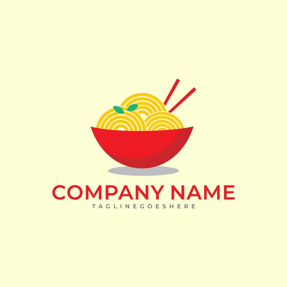 Chinese food bowl logo icon vector. Ramen noodle logo design template. vector