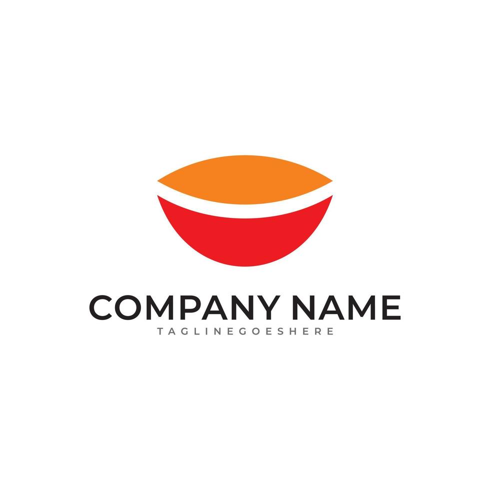 Simple food bowl logo vector template.