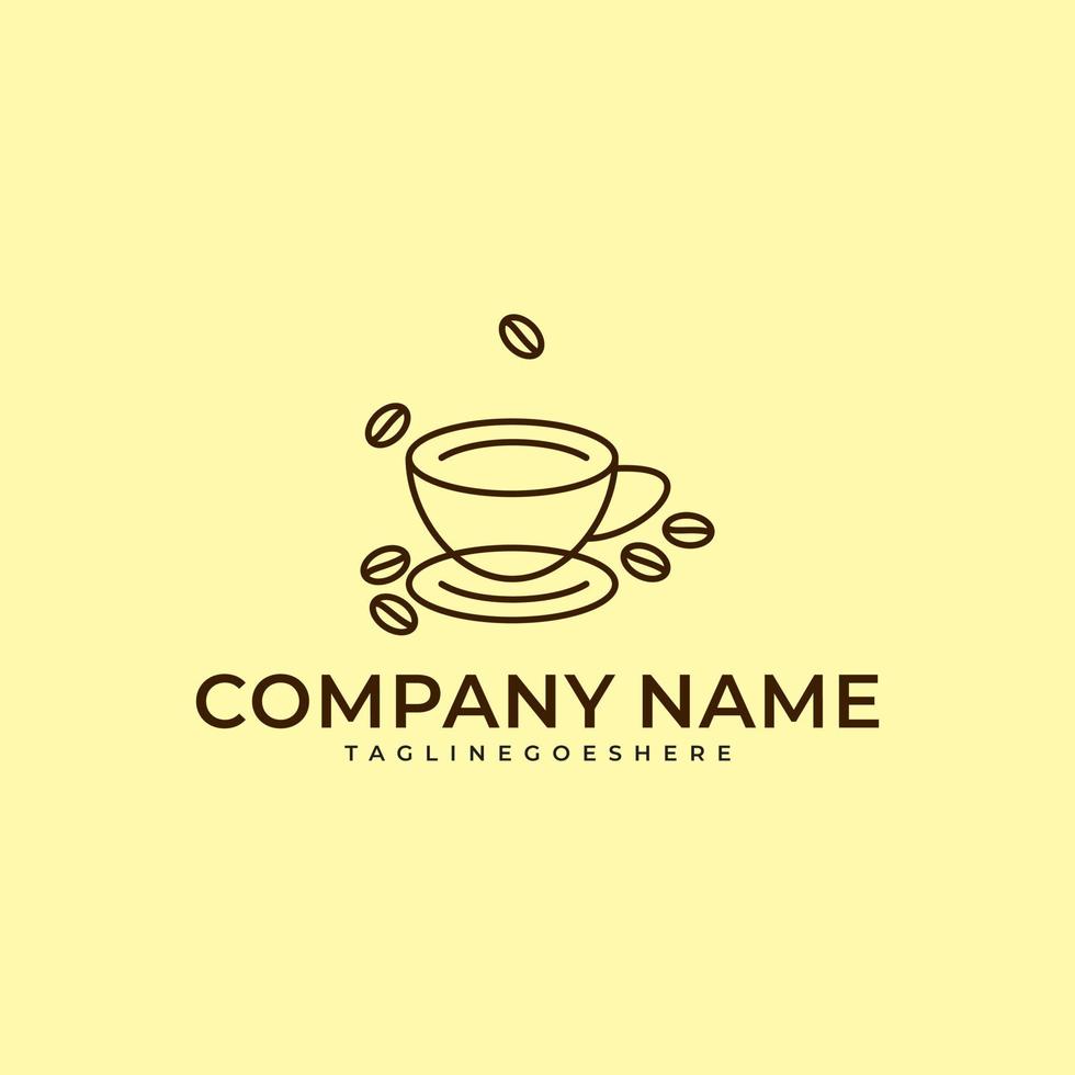 Simple coffee cup logo vector template.