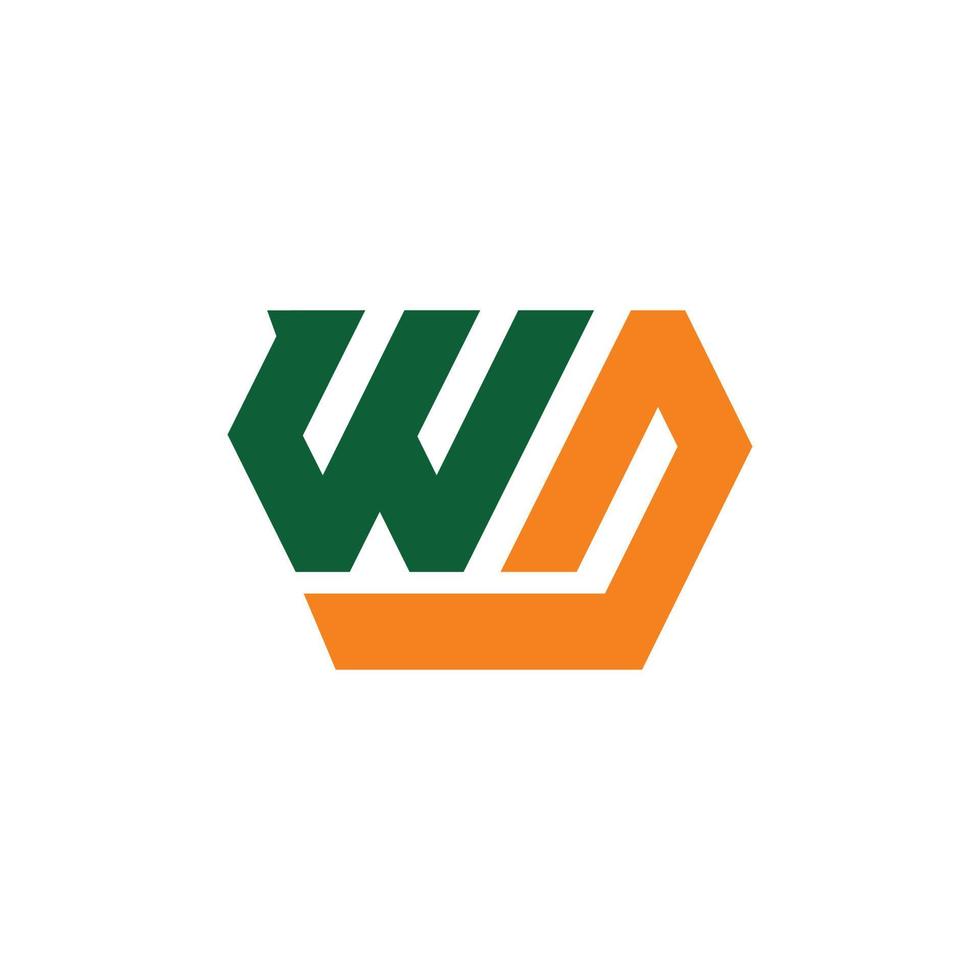 plantilla de vector de diseño de logotipo de letra wd de monograma