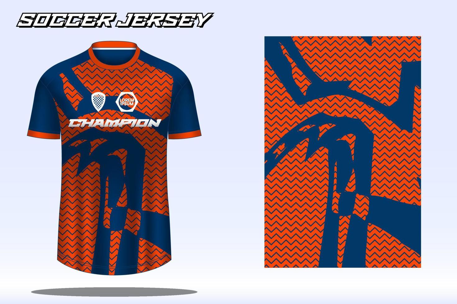 Soccer jersey sport t-shirt design mockup for football club vector
