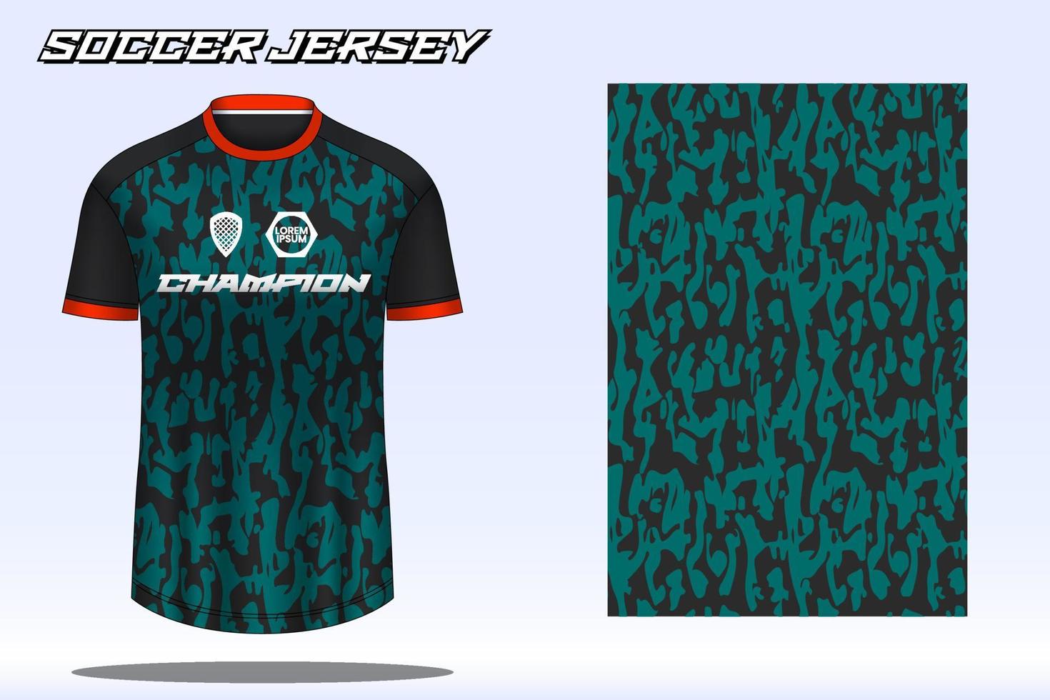 Soccer jersey sport t-shirt design mockup for football club vector