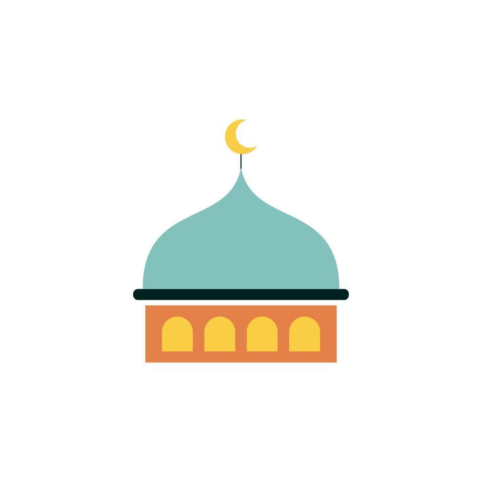 Flat illustration mosque logo design template. vector