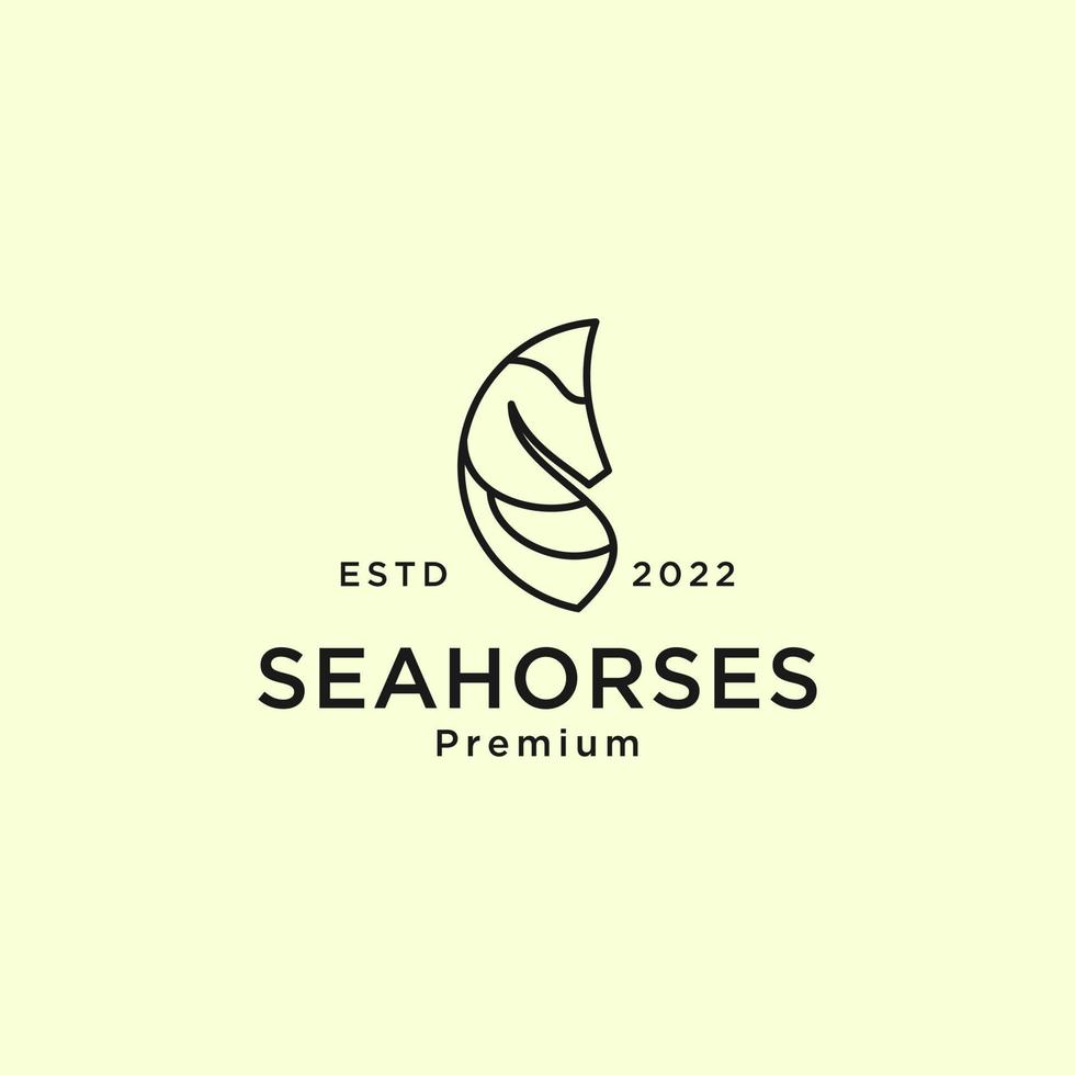 Seahorses line art minimalist vector logo illustration design.
