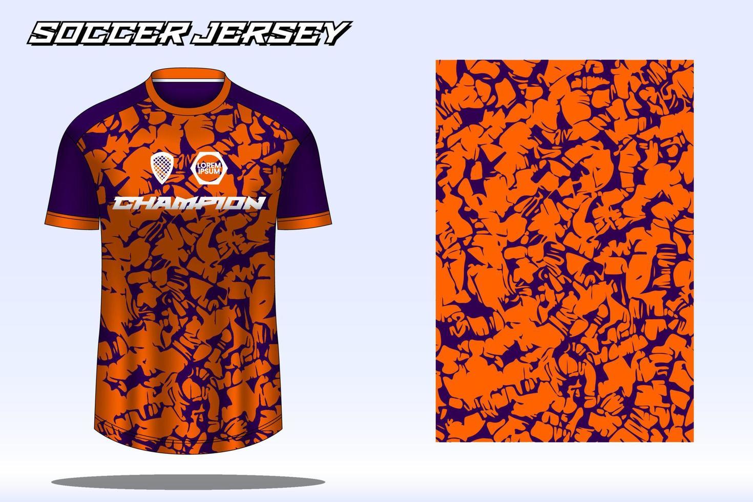 Soccer jersey sport t-shirt design mockup for football club vector