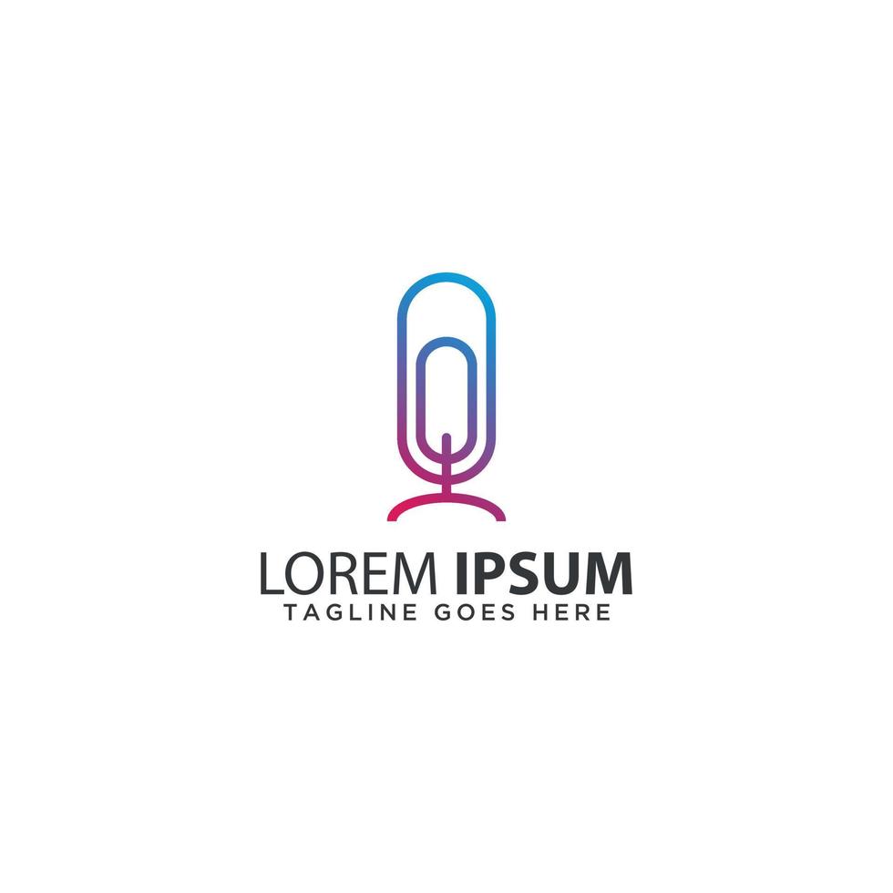 Microphone icon logo vector template. Podcast logo design.