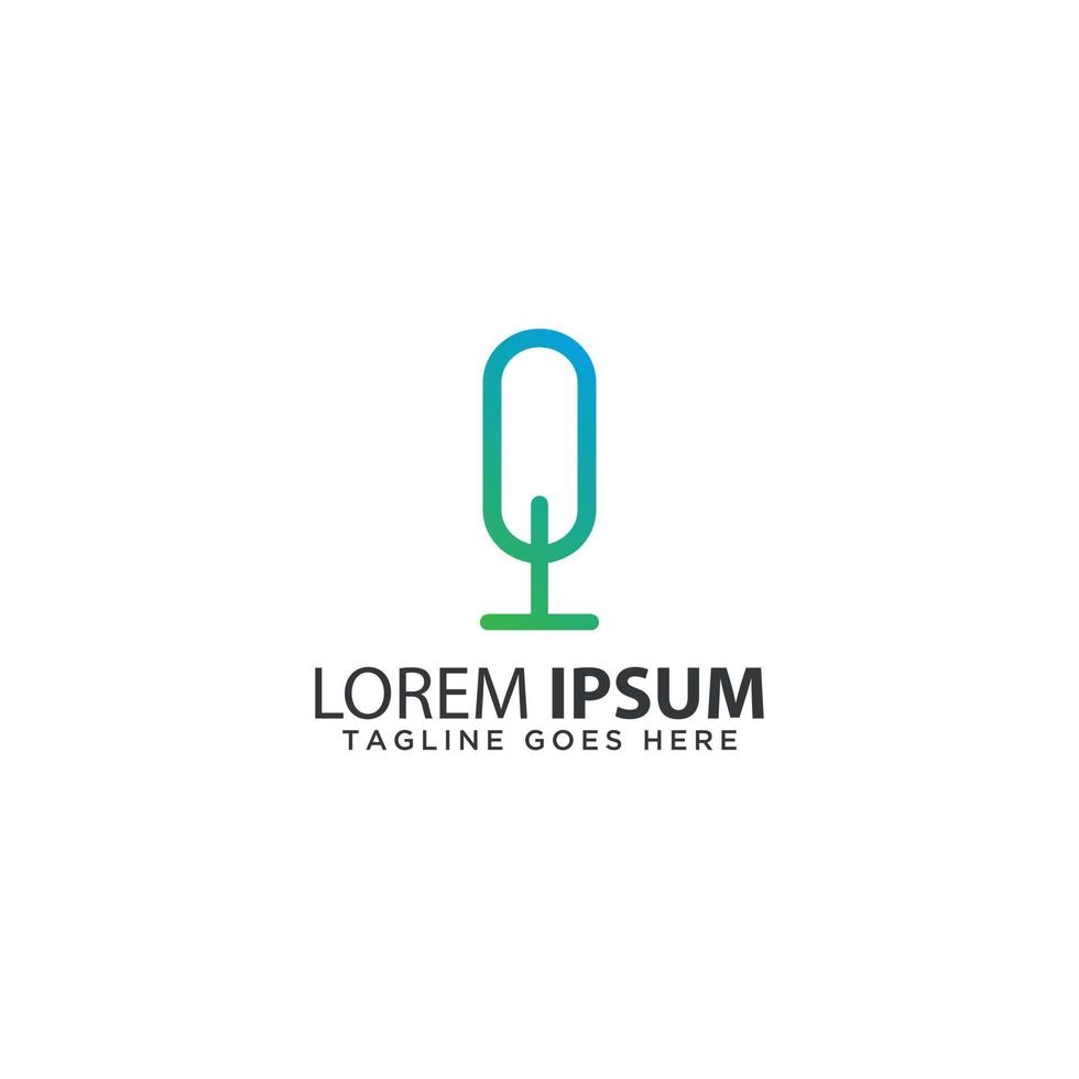 Microphone icon logo vector template. Podcast logo design.