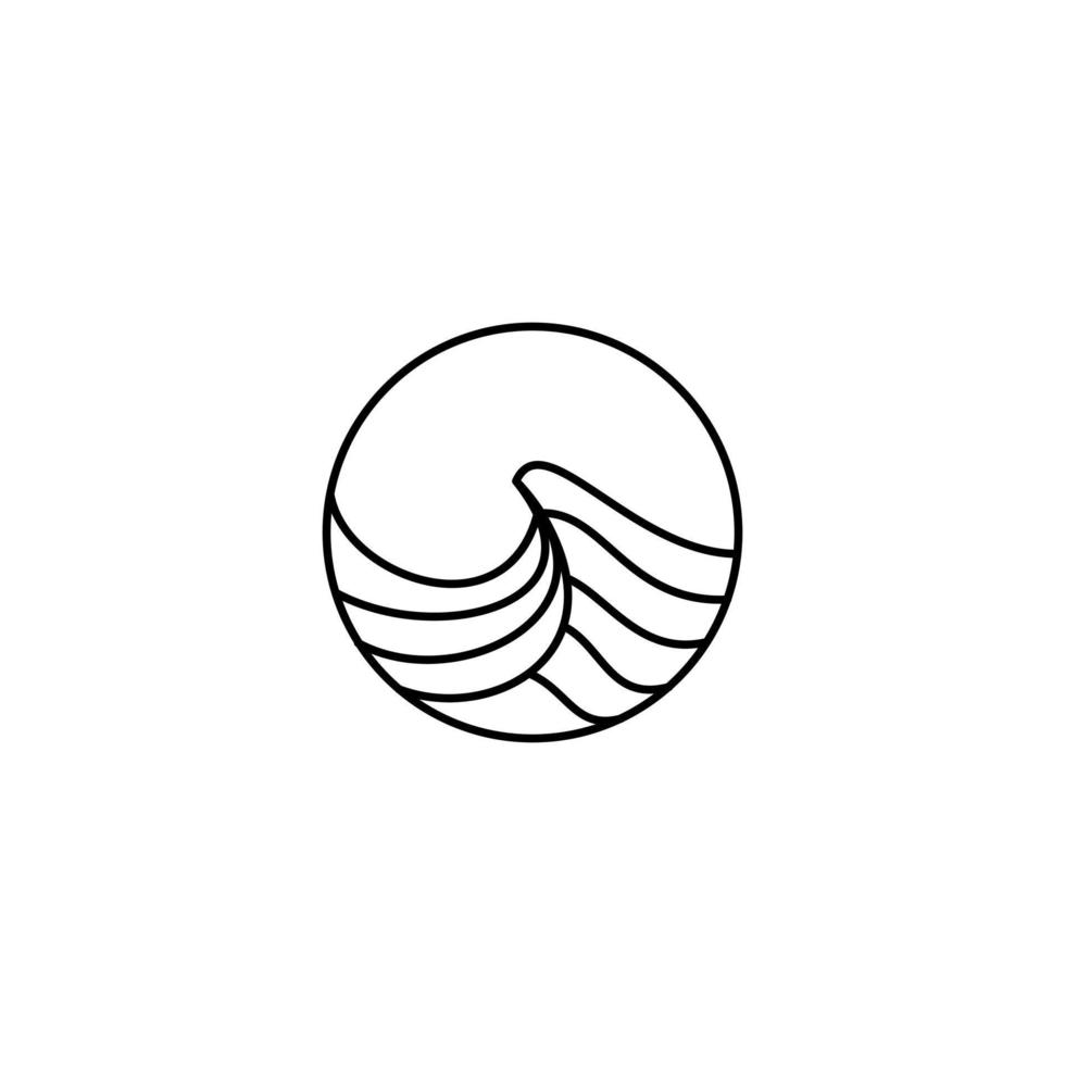 Wave logo vector in line style.