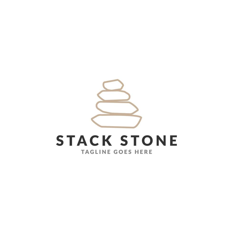 Stack stone logo vector icon illustration.