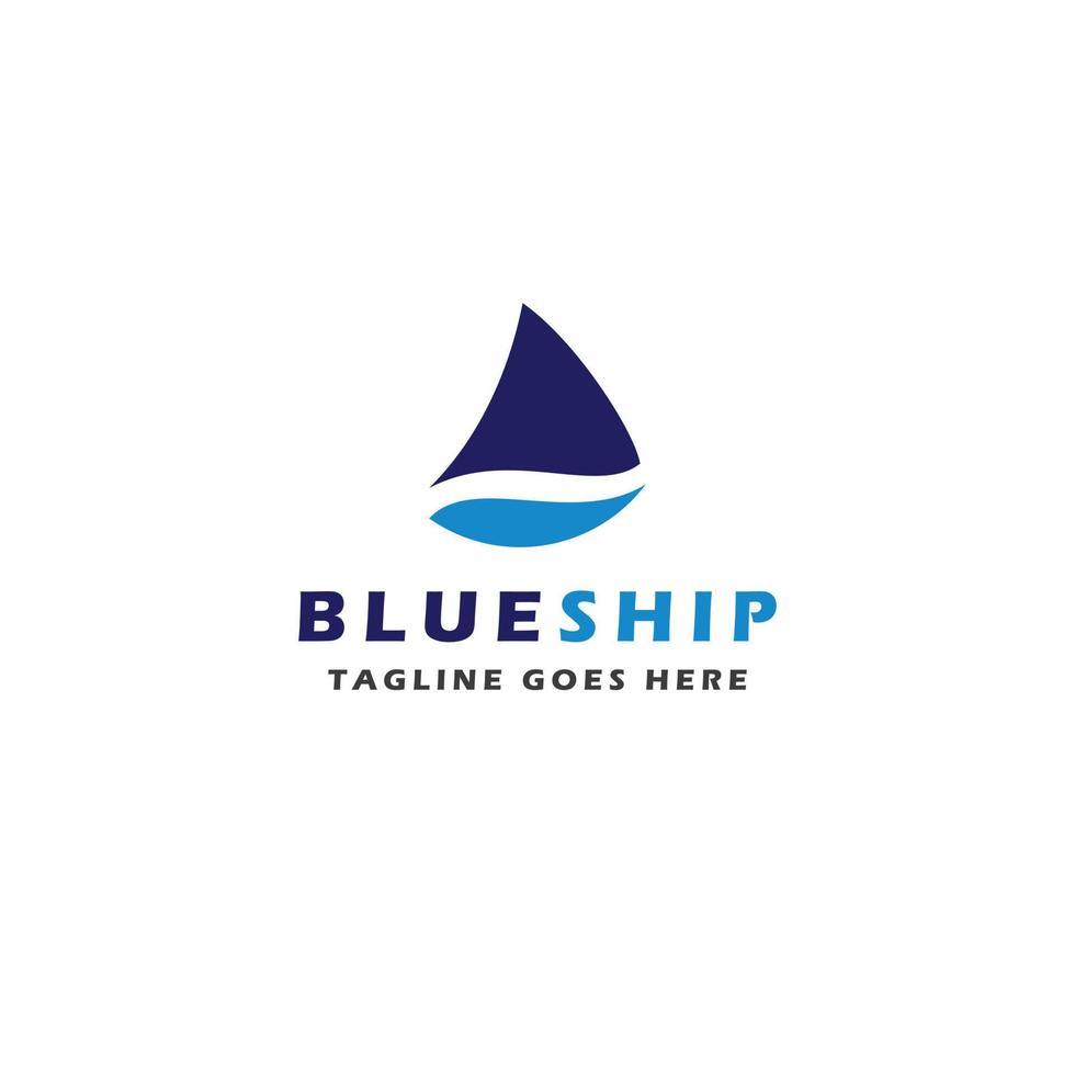 Blue ship logo vector icon illustration.