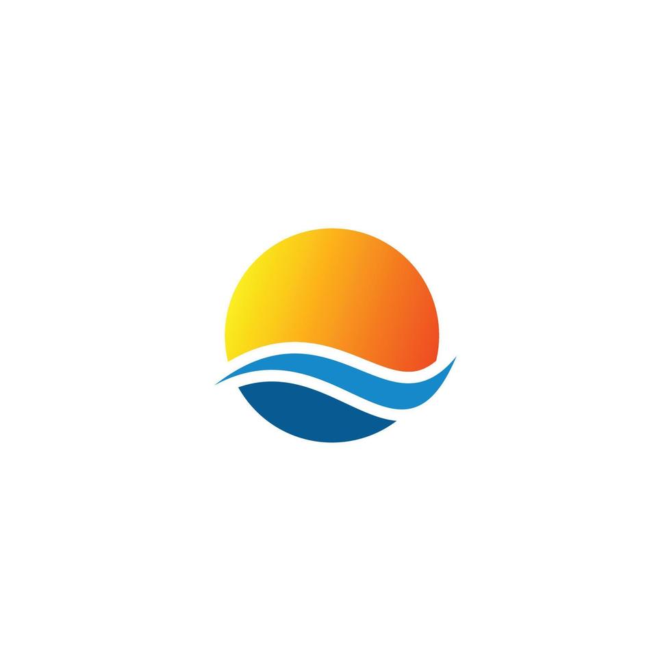 Sun wave logo vector icon illustration.