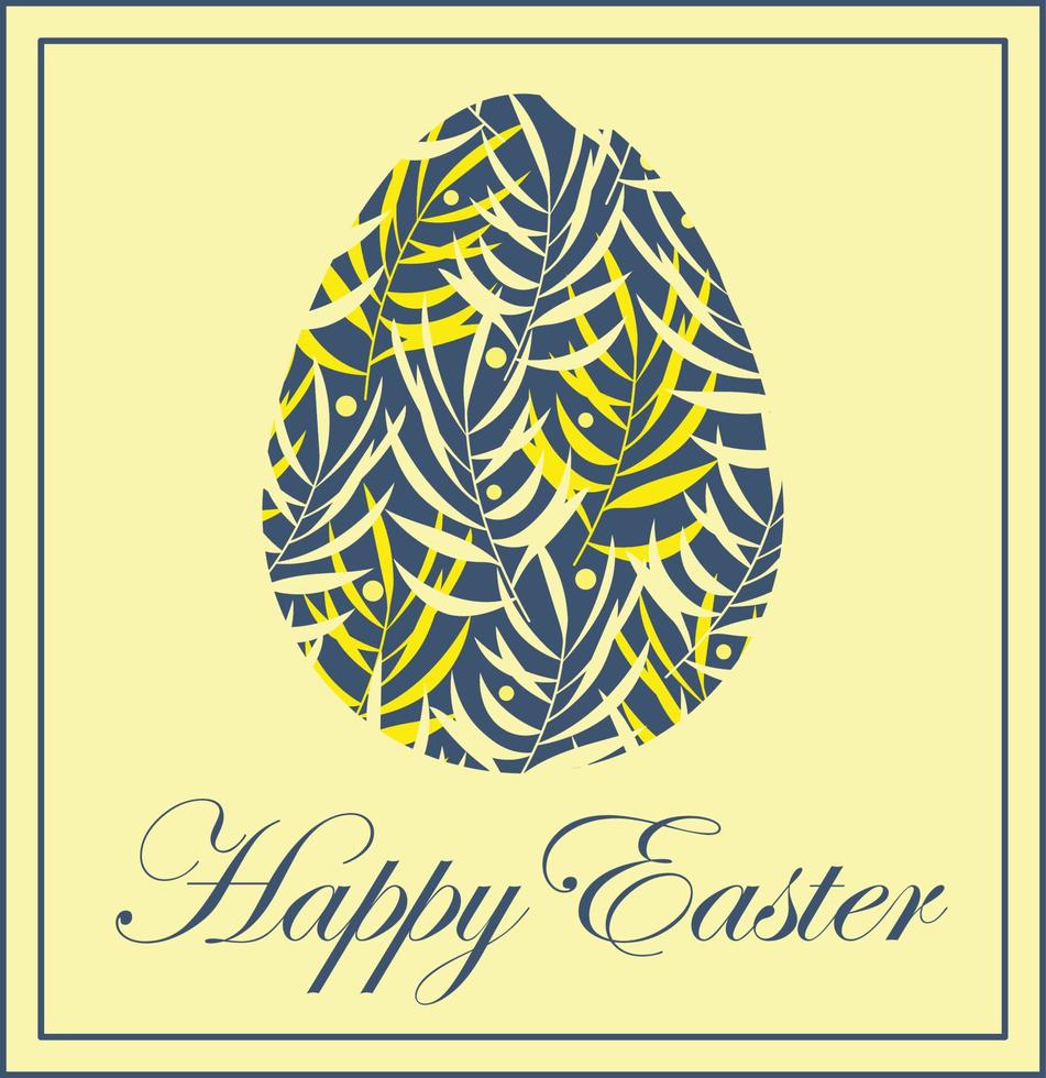 ilustración vectorial de felices vacaciones de pascua con huevo pintado. diseño de celebración internacional con tipografía para tarjeta de felicitación, invitación de fiesta o vector