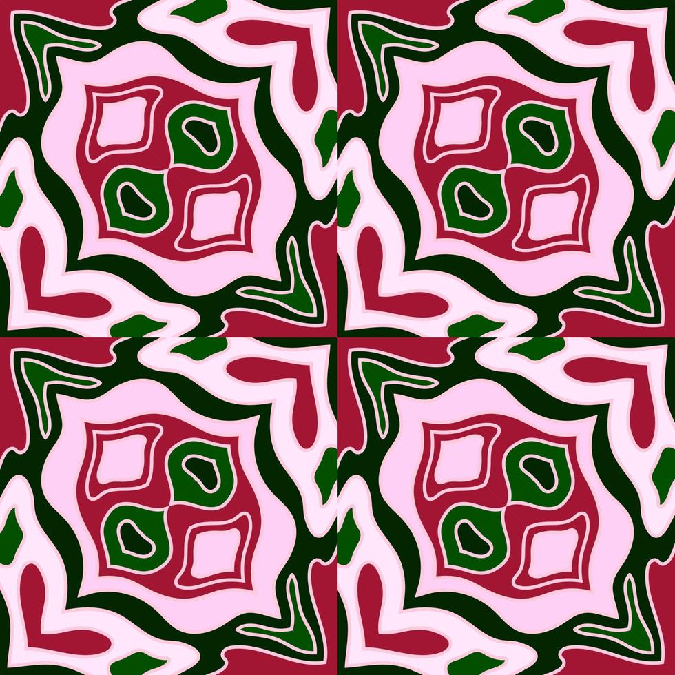 Kaleidoscope seamless pattern. Hand drawn boho mosaic ornament. vector
