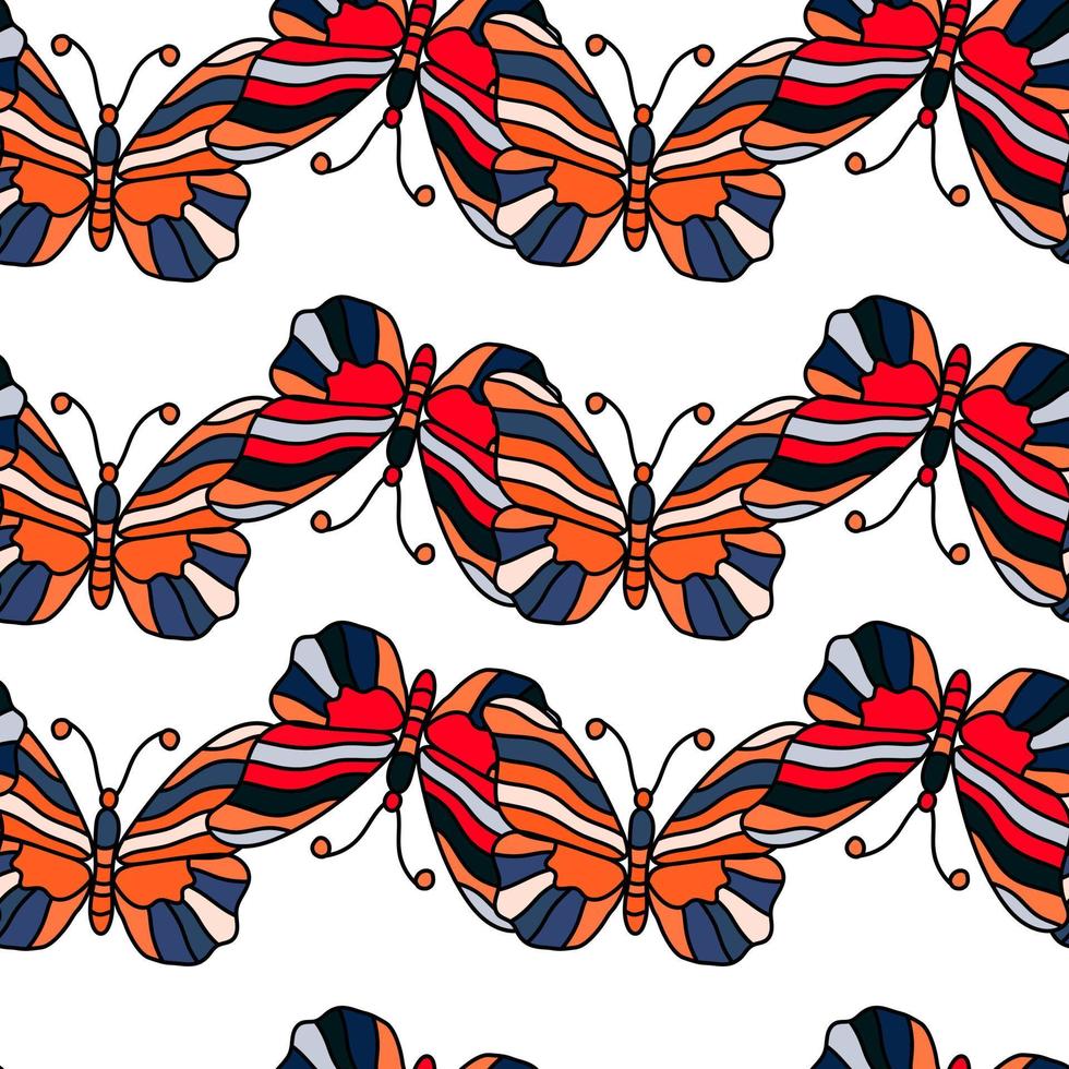 Seamless pattern with stylized butterflies. vector