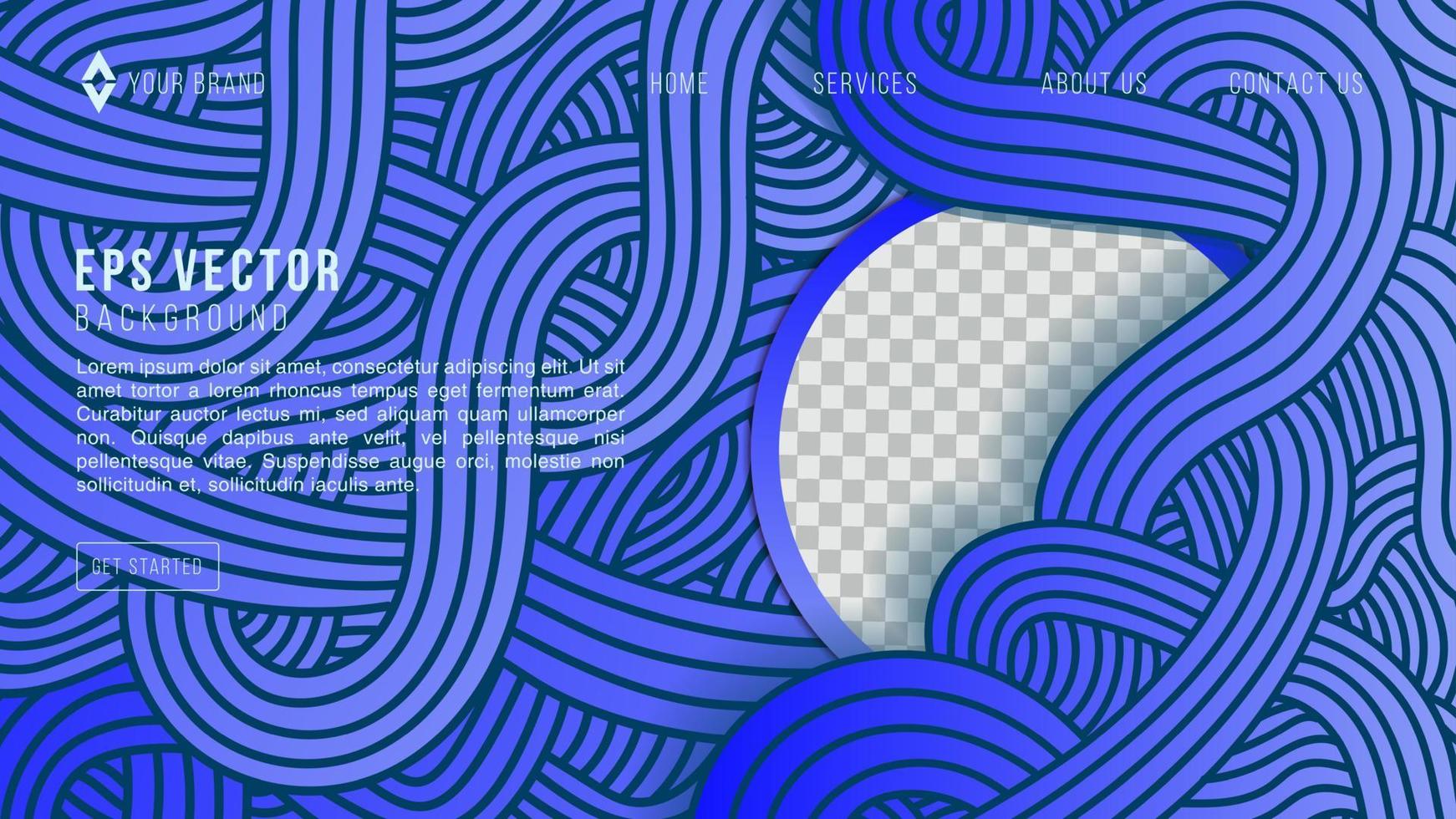 Abstract blue background of doodle shapes, lines on website template background. Minimalist wavy background. vector